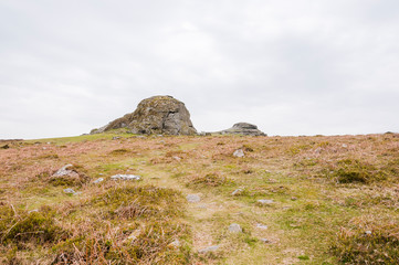 Dartmoor, Hound Tor, Felsen, Klettern, Heidelandschaft, Moor, Nationalpark, Wanderweg, Südengland