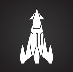 Rocket icon on background for graphic and web design. Simple vector sign. Internet concept symbol for website button or mobile app.