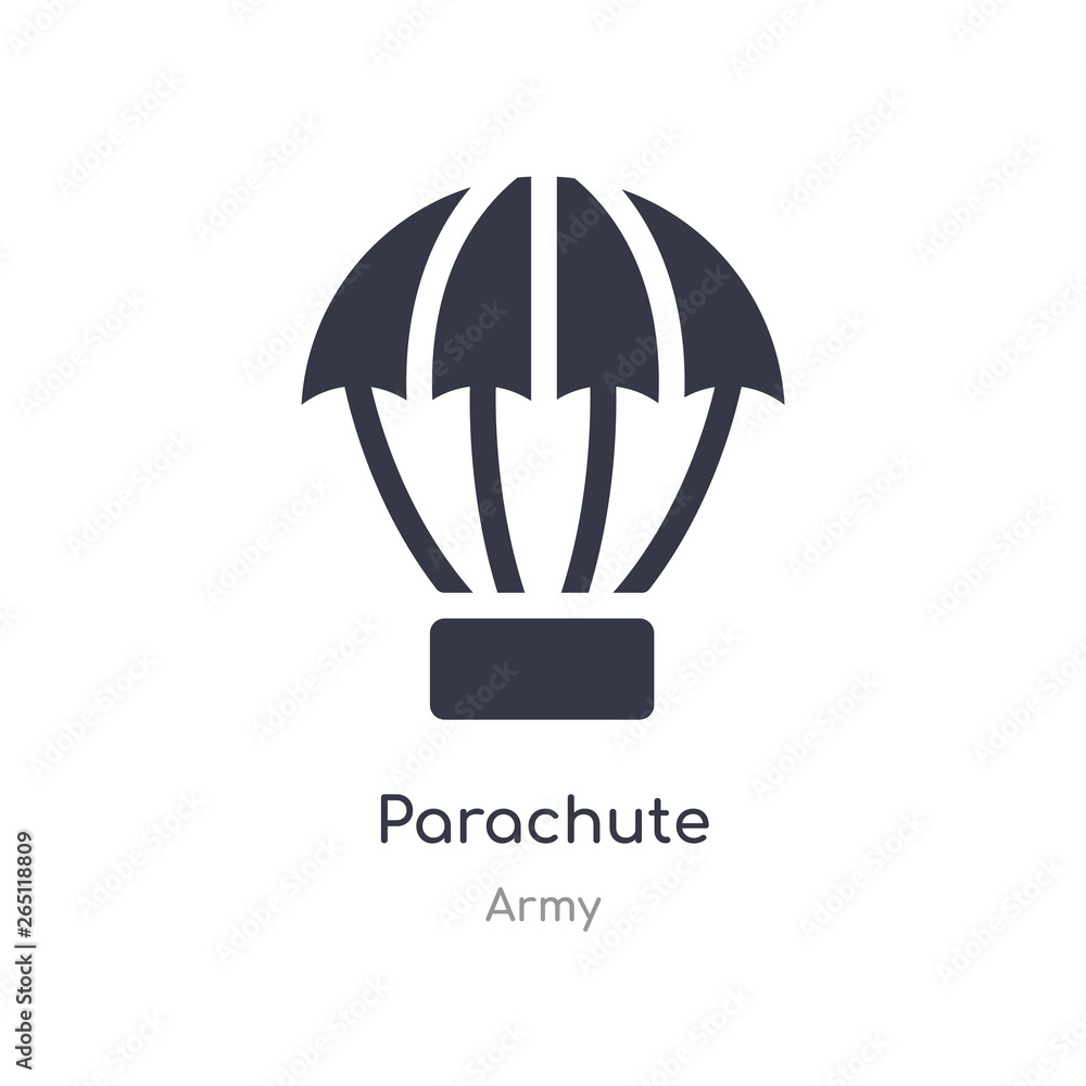 Poster parachute icon. isolated parachute icon vector illustration from army collection. editable sing symb