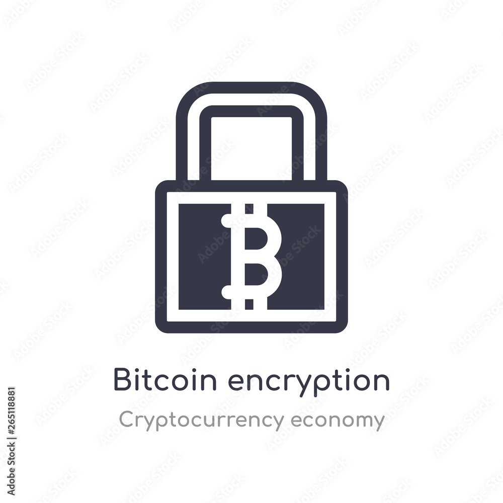 Poster bitcoin encryption icon. isolated bitcoin encryption icon vector illustration from cryptocurrency ec