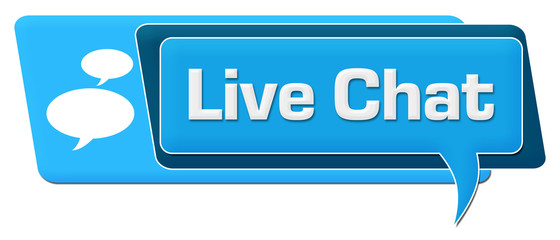 Live Chat Blue Comment Symbol Horizontal 