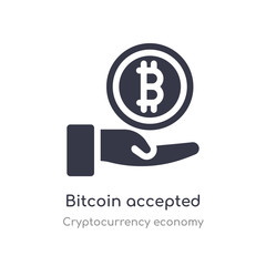 bitcoin accepted icon. isolated bitcoin accepted icon vector illustration from cryptocurrency economy collection. editable sing symbol can be use for web site and mobile app