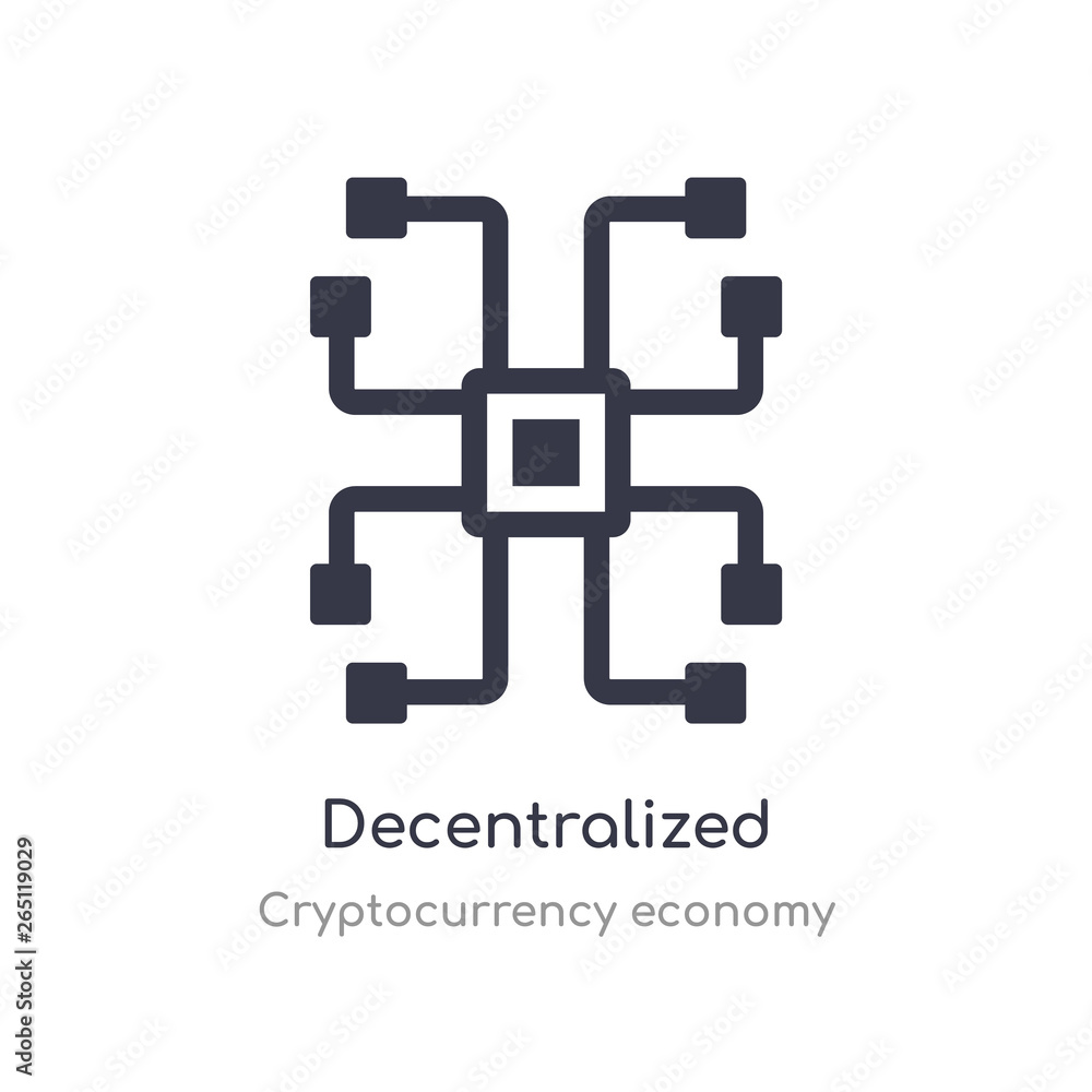 Poster decentralized icon. isolated decentralized icon vector illustration from cryptocurrency economy coll