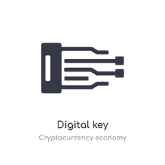 digital key icon. isolated digital key icon vector illustration from cryptocurrency economy collection. editable sing symbol can be use for web site and mobile app