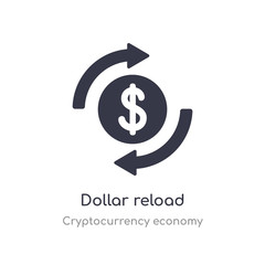 dollar reload icon. isolated dollar reload icon vector illustration from cryptocurrency economy collection. editable sing symbol can be use for web site and mobile app