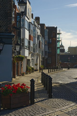 Fototapeta premium Cobblestone street in Portsmouth, England