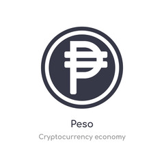 peso icon. isolated peso icon vector illustration from cryptocurrency economy collection. editable sing symbol can be use for web site and mobile app