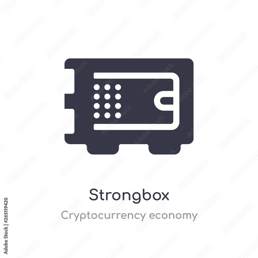 Poster strongbox icon. isolated strongbox icon vector illustration from cryptocurrency economy collection. 