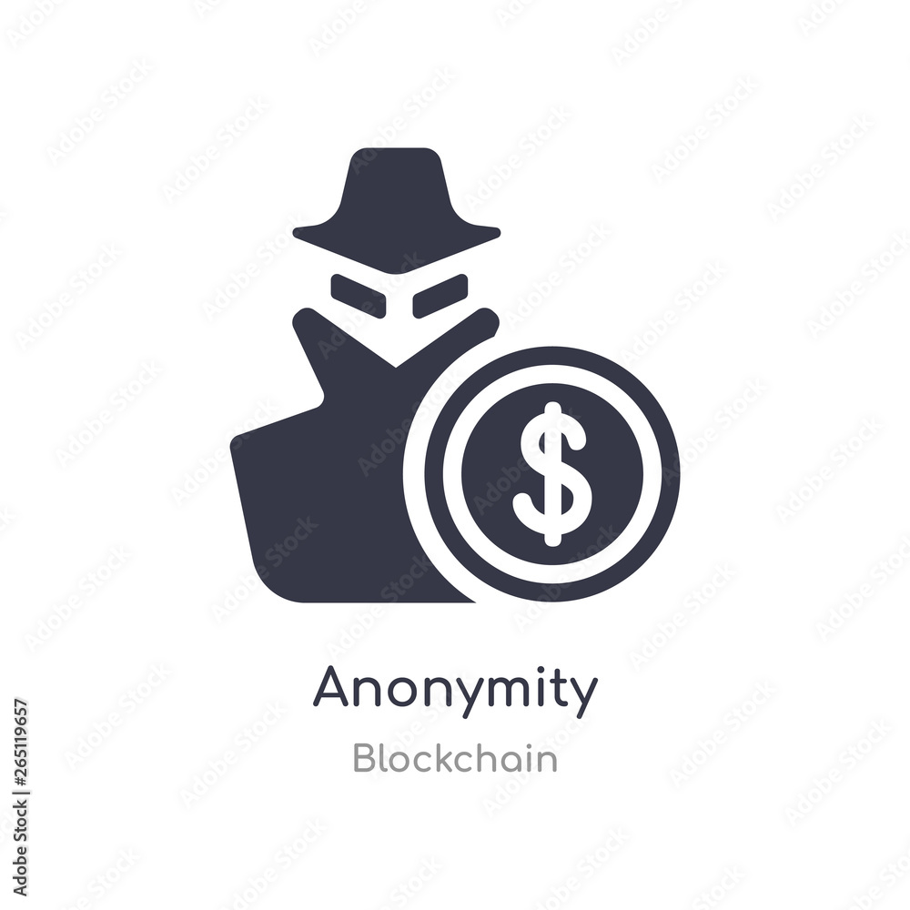 Poster anonymity icon. isolated anonymity icon vector illustration from blockchain collection. editable sin