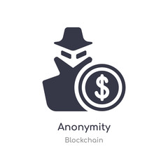 anonymity icon. isolated anonymity icon vector illustration from blockchain collection. editable sing symbol can be use for web site and mobile app