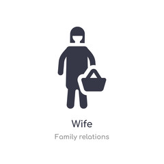 wife icon. isolated wife icon vector illustration from family relations collection. editable sing symbol can be use for web site and mobile app