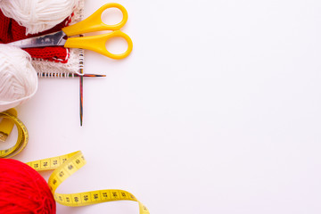 Yarn on white background