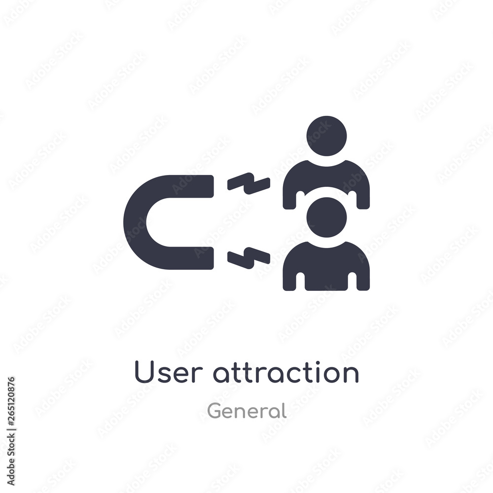 Poster user attraction icon. isolated user attraction icon vector illustration from general collection. edi