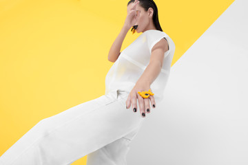Vogue model in white gown