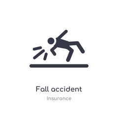 fall accident icon. isolated fall accident icon vector illustration from insurance collection. editable sing symbol can be use for web site and mobile app