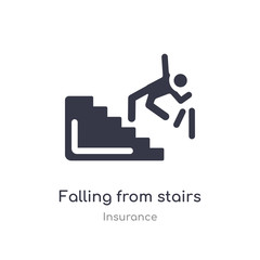 falling from stairs icon. isolated falling from stairs icon vector illustration from insurance collection. editable sing symbol can be use for web site and mobile app
