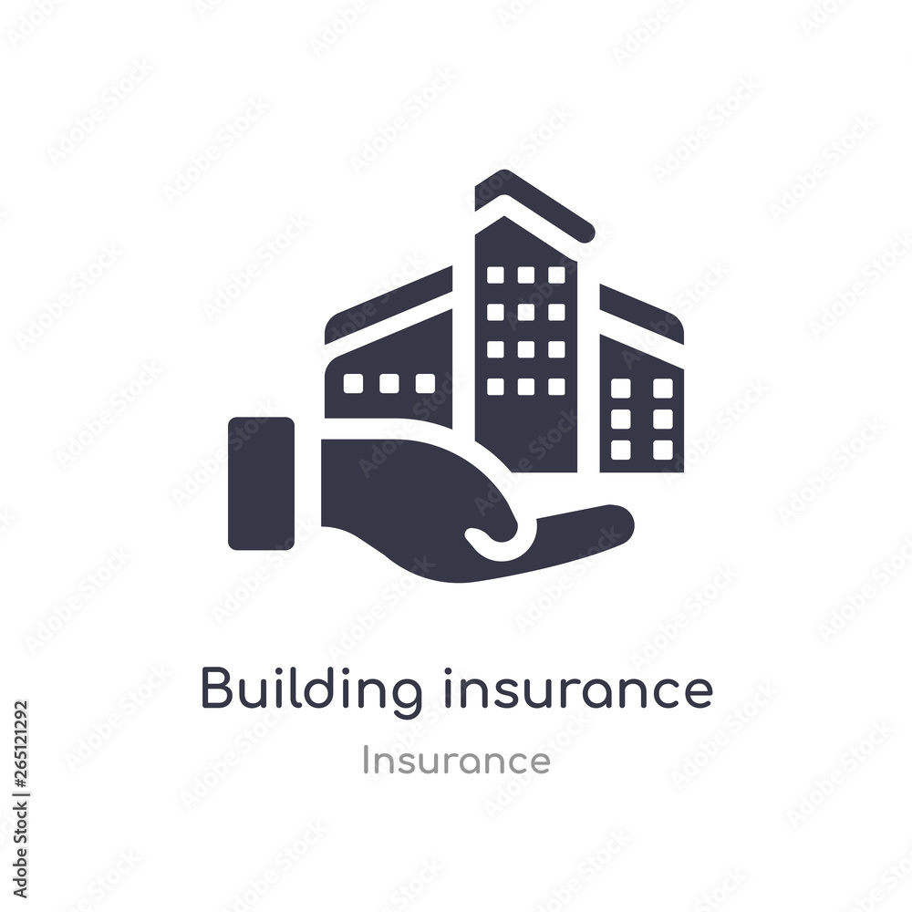 Poster building insurance icon. isolated building insurance icon vector illustration from insurance collect