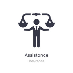 assistance icon. isolated assistance icon vector illustration from insurance collection. editable sing symbol can be use for web site and mobile app