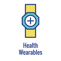 Obraz premium Digital Health Icon w Wearable Technology or Mobile / Tablet image