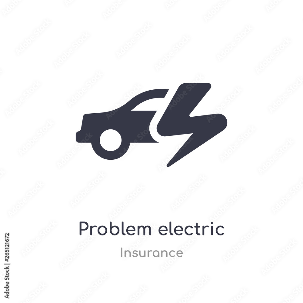 Poster problem electric icon. isolated problem electric icon vector illustration from insurance collection.
