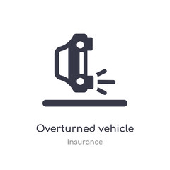 overturned vehicle icon. isolated overturned vehicle icon vector illustration from insurance collection. editable sing symbol can be use for web site and mobile app