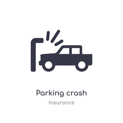 parking crash icon. isolated parking crash icon vector illustration from insurance collection. editable sing symbol can be use for web site and mobile app