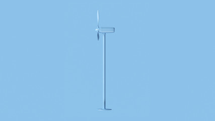 Pale Blue Wind Turbine 3d illustration 