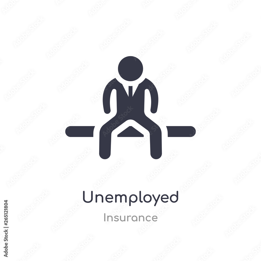 Poster unemployed icon. isolated unemployed icon vector illustration from insurance collection. editable si