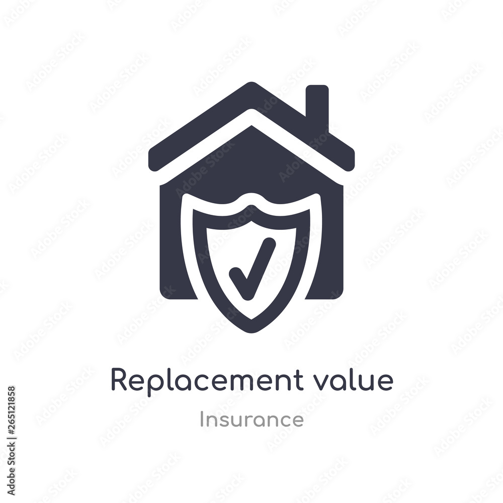 Poster replacement value icon. isolated replacement value icon vector illustration from insurance collectio