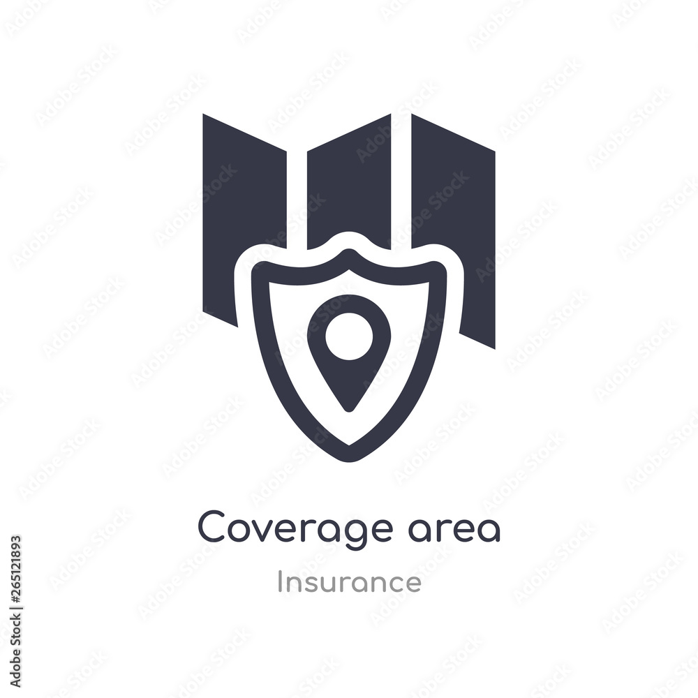 Poster coverage area icon. isolated coverage area icon vector illustration from insurance collection. edita