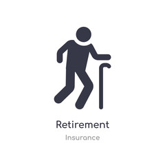 retirement icon. isolated retirement icon vector illustration from insurance collection. editable sing symbol can be use for web site and mobile app