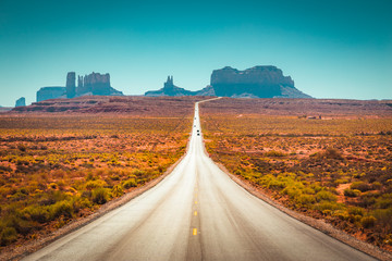 Classic highway view in Monument Valley, USA