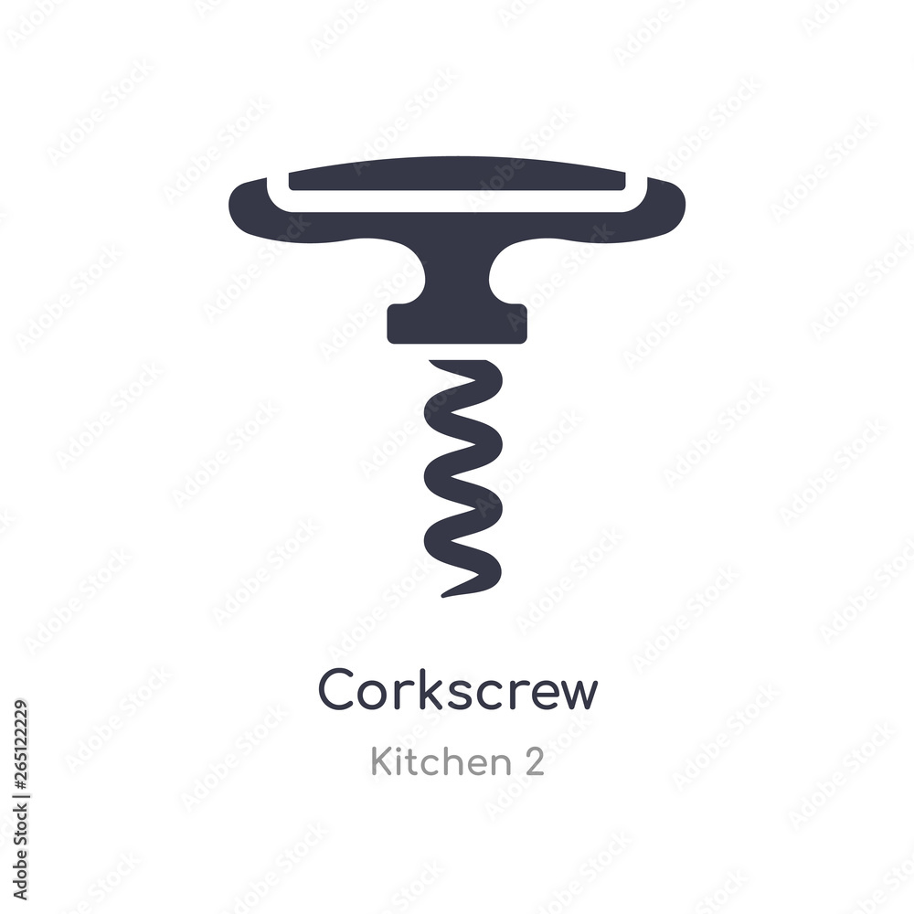 Poster corkscrew icon. isolated corkscrew icon vector illustration from kitchen 2 collection. editable sing