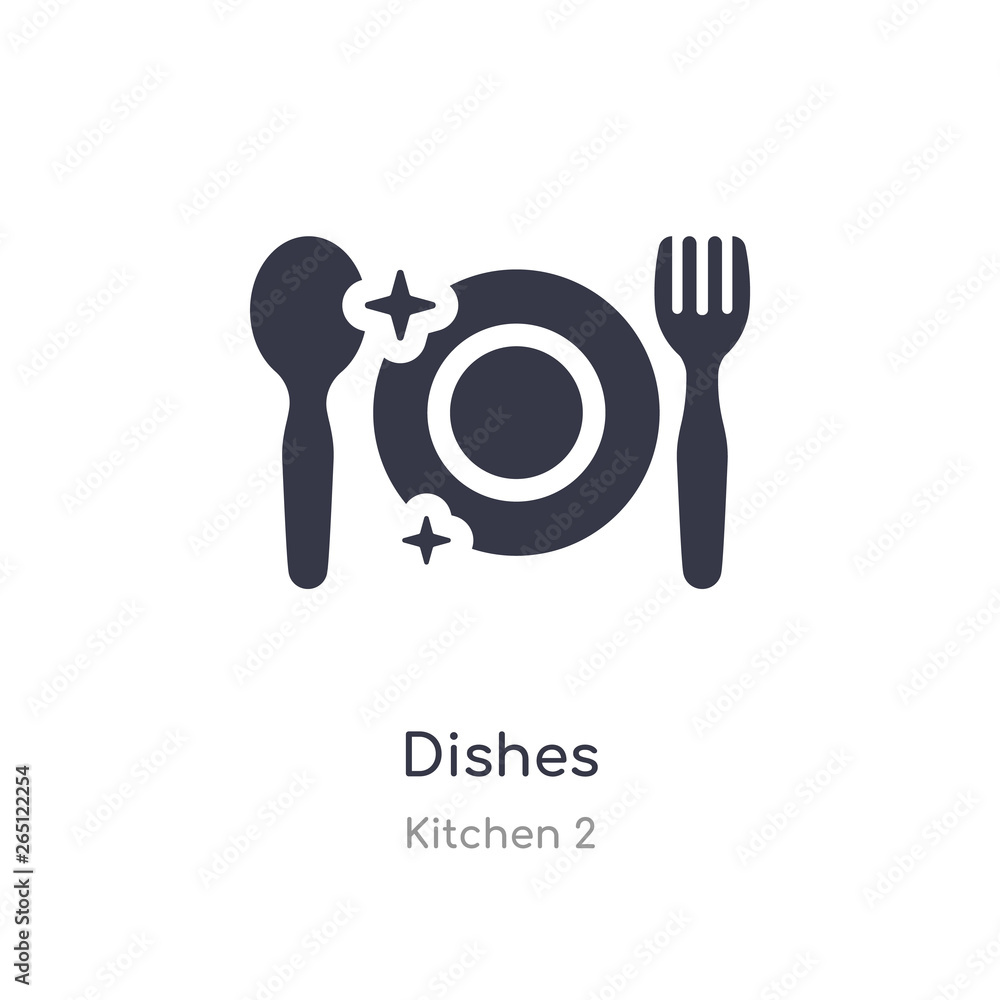 Wall mural dishes icon. isolated dishes icon vector illustration from kitchen 2 collection. editable sing symbo