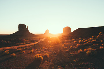 Monument Valley at sunrise, Arizona, USA