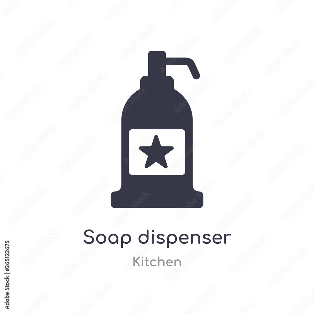 Poster soap dispenser icon. isolated soap dispenser icon vector illustration from kitchen collection. edita
