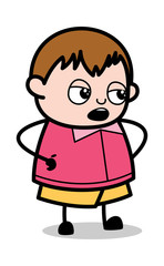 Talking - Teenager Cartoon Fat Boy Vector Illustration