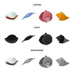 Isolated object of animal and decoration logo. Set of animal and ocean stock vector illustration.