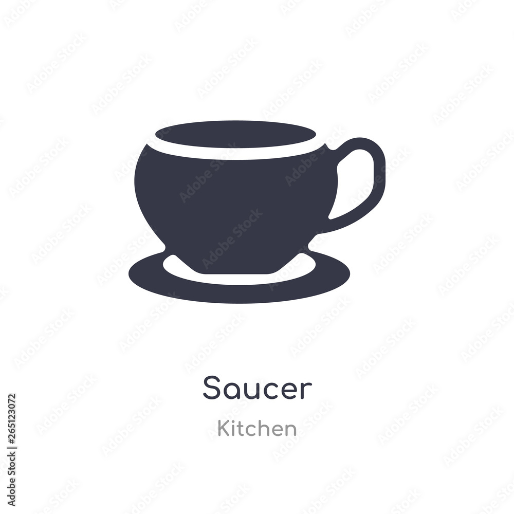 Poster saucer icon. isolated saucer icon vector illustration from kitchen collection. editable sing symbol 