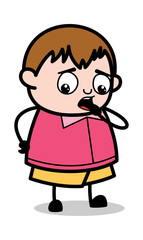 Obraz premium Guilty - Teenager Cartoon Fat Boy Vector Illustration