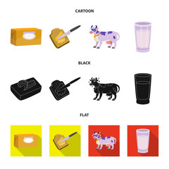 Vector design of creamy and product logo. Set of creamy and farm stock symbol for web.