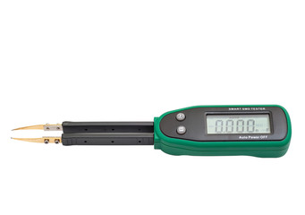 digital electronic tester smd components isolated on white background