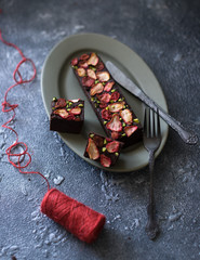 セミドライ苺のブラウニー