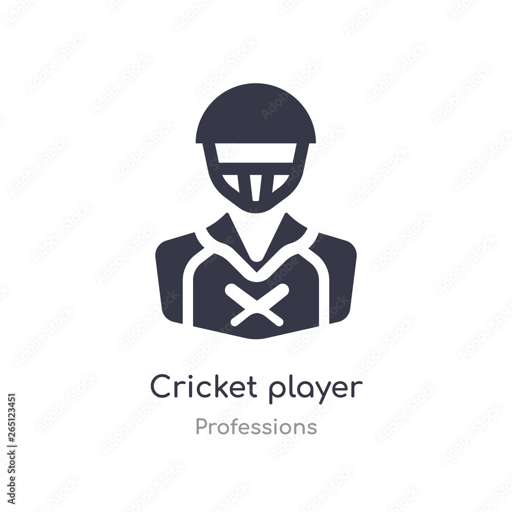 Poster cricket player icon. isolated cricket player icon vector illustration from professions collection. e