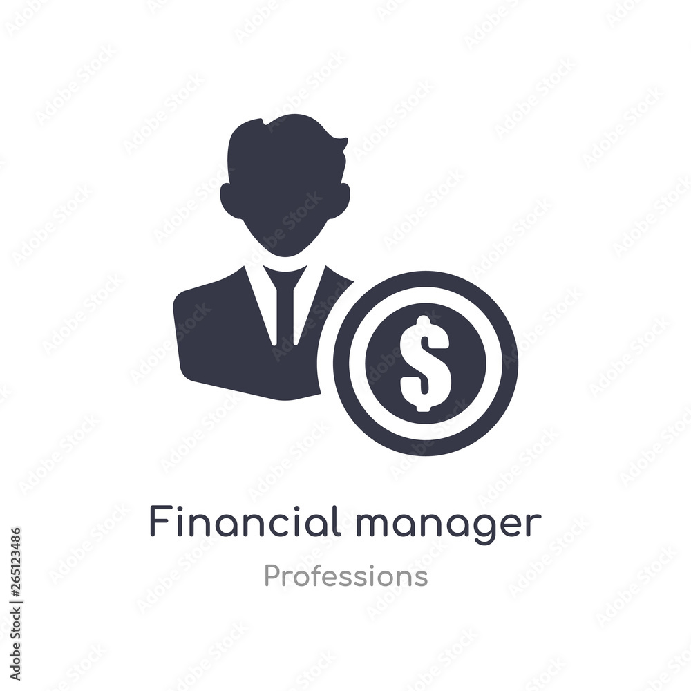Poster financial manager icon. isolated financial manager icon vector illustration from professions collect