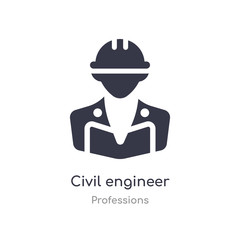 civil engineer icon. isolated civil engineer icon vector illustration from professions collection. editable sing symbol can be use for web site and mobile app