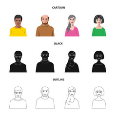 Fototapeta premium Vector design of hairstyle and profession logo. Set of hairstyle and character vector icon for stock.