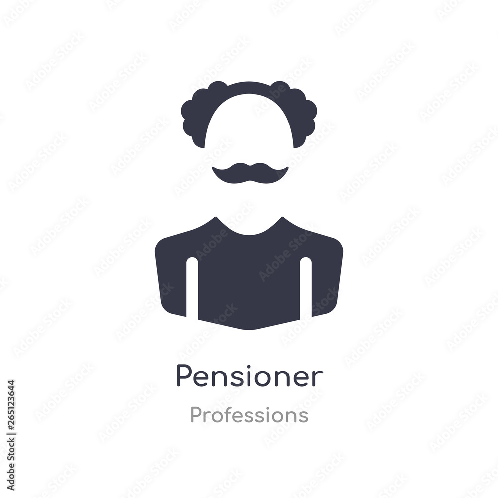 Poster pensioner icon. isolated pensioner icon vector illustration from professions collection. editable si