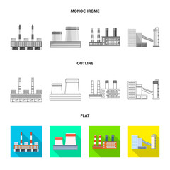 Obraz premium Vector illustration of production and structure logo. Set of production and technology stock symbol for web.