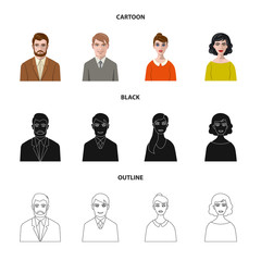 Vector design of hairstyle and profession  sign. Collection of hairstyle and character  stock symbol for web.